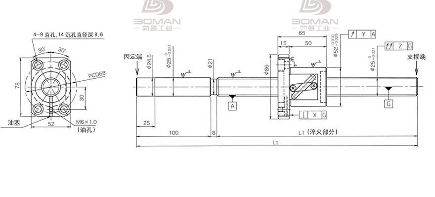 KURODA GG2510DS-BALR-1520A c5级精密研磨丝杆黑田