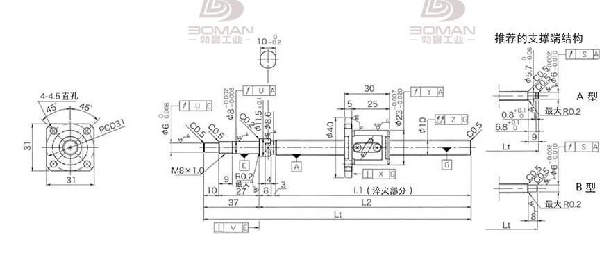 KURODA GP1002DS-EAFR-0320B-C3F 黑田滚珠丝杆作用