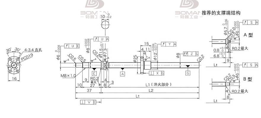 KURODA DP0801JS-HDNR-0260B-C3F 日本黑田丝杆和THK丝杆