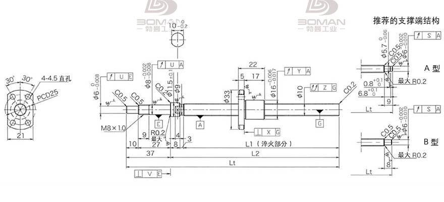 KURODA DP1002JS-HDNR-0320B-C3S 日本黑田丝杆和THK丝杠
