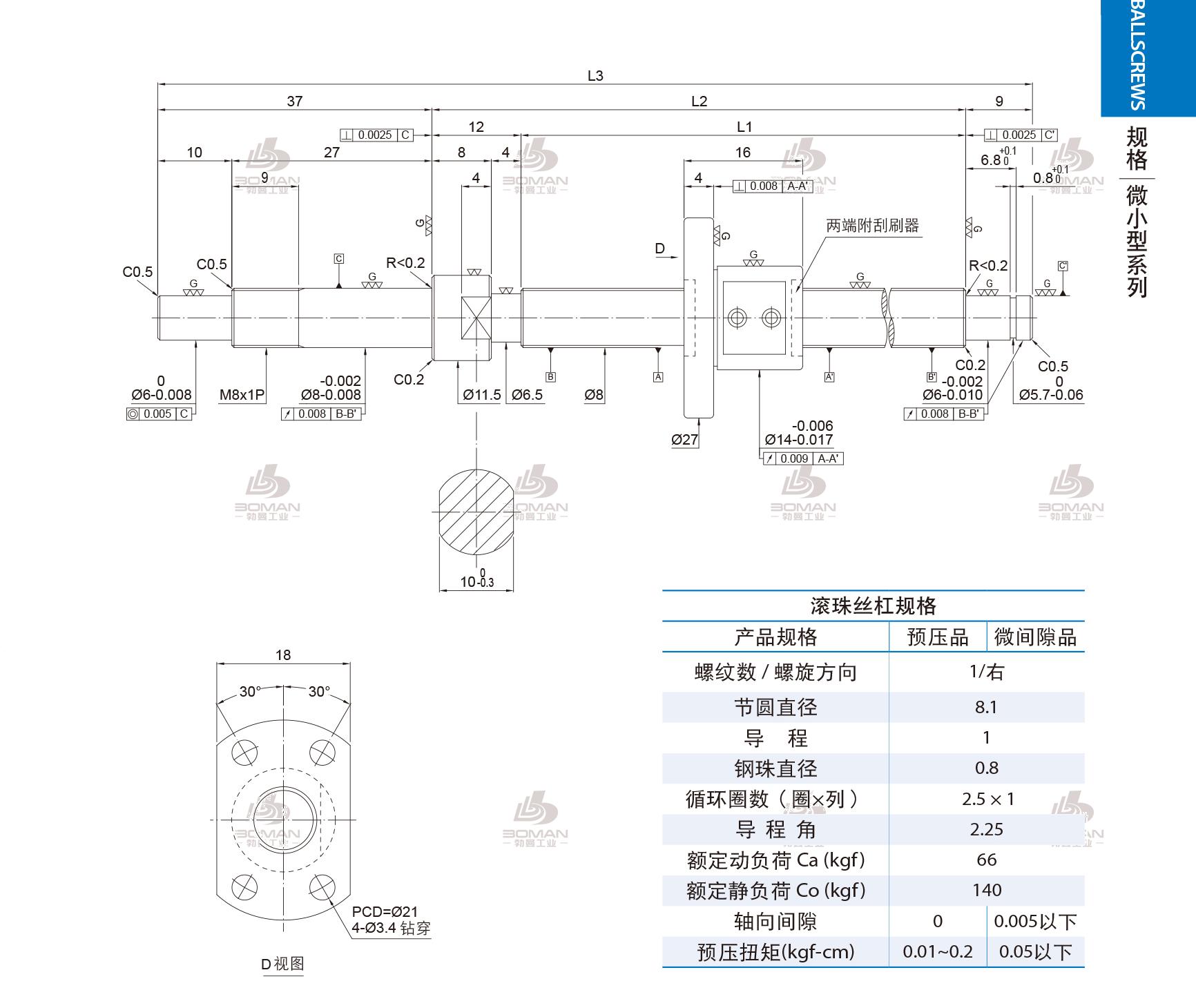 PMI FSM0801-C3-1R-0138 PMI丝杆型号介绍