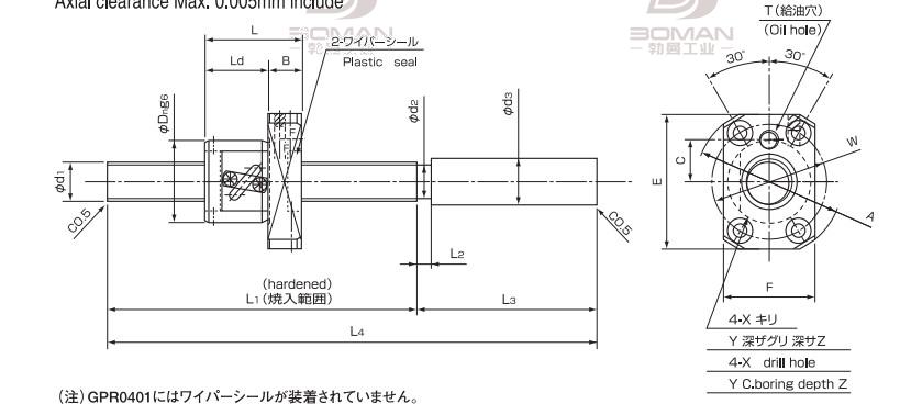 ISSOKU GPR0401RC3T-100 issoku丝杆螺母